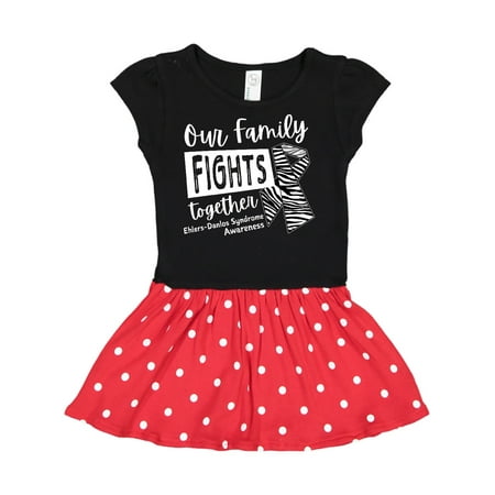 

Inktastic Our Family Fights Together Ehlers-Danlos Syndrome Awareness Gift Toddler Girl Dress