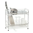 thumbnail image 4 of IRIS 2 Tier Slim-sized Dish Rack with Drain Spout, Dish drying rack, dish drainer, White, 4 of 10