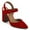 Red, variant on YDN Women Pointed Toe Strappy Buckled Pumps Ankle Strap High Chunky Heels Dressy Dance Party Sandals Size 10 Brown
