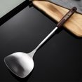 thumbnail image 4 of Stainless Steel Wok Spatula, with Wooden Handle, Heat Resistant, Hangable Design, 304 Stainless Steel, Multi-Purpose for Flipping Pancakes/Fish, 4 of 9