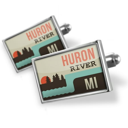 Cufflinks USA Rivers Huron River - Michigan - NEONBLOND