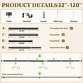 thumbnail image 7 of 2 Pack Heavy Duty Adjustable Curtain Rods for Windows, 1-Inch Diameter Matte Black Curtain Rod, 32-120 Inches, 7 of 7