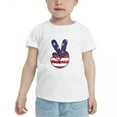thumbnail image 2 of USA Flag Peace Hand Yeh Sign Funny Toddler T-Shirts for Boys Girls (White, 2T), 2 of 5