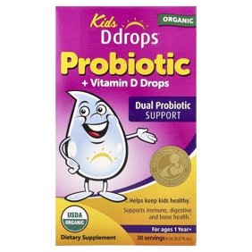 Ddrops Kids, Organic Probiotic   Vitamin D Drops, For Ages 1 year , 0.27 fl oz (8 ml)