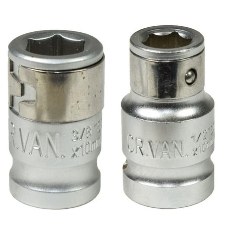 

RANMEI 2pc/set 3/8 And 1/2 Drive 10mm Hexagon Screwdriver Bit Holders Adapters-Socket