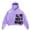 a-Light Purple15322, variant on FINALGANG Boys Girls Washed Cropped Hoodie With Letter Print Kids Teen Casual Oversized Pullover Sweatshirt With Kangaroo Pocket For Street Wear Leisure Top