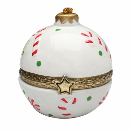 - Bandwagon Christmas Decoration - Porcelain Surprise Ornaments Box - Candy Canes