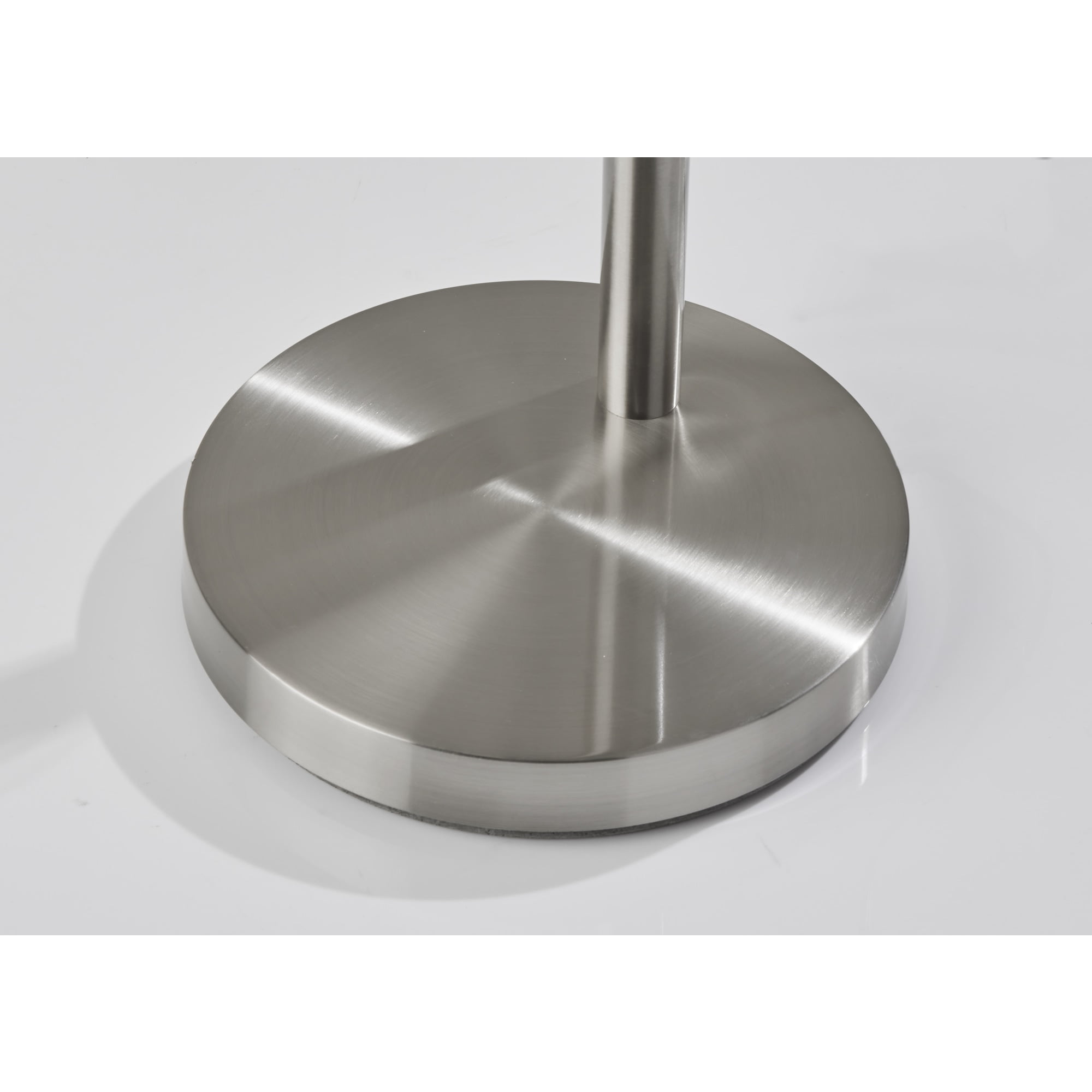 Adesso Braxton 3-Arm Arc Lamp, Brushed Steel, Textured White Fabric Shade