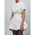 thumbnail image 5 of Women Bubble Mini Skirt High Waist A Line Short Skirt Ruffle Hem Slim Fit Skirts White S, 5 of 8