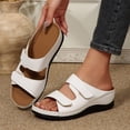 thumbnail image 4 of Dakaela Orthopedic Wedges Sandals for Women Arch Support Open Toe Platform Slip on Slides Summer Dressy Casual Walking Shoes with Hook and Loop Size 6-10 White, 4 of 9
