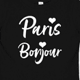 thumbnail image 4 of Inktastic Paris Bonjour with Hearts in White Text Boys or Girls Baby T-Shirt, 4 of 5