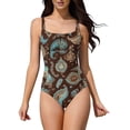 thumbnail image 2 of Jamicy One Piece Swimsuit Women Tummy Control Square Neck Sporty Ruched Slimming Monokini High Cut Women's Bathing Suit, 2 of 8