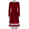 thumbnail image 5 of Adeawade Christmas Dresses For Women 2025 Ladies Dress Fancy Santa Velvet Outfit Dress Xmas Dress Long Sleeve Winter Round Neck Cartoon Prints Dresses Temperament Clothes Red L, 5 of 6