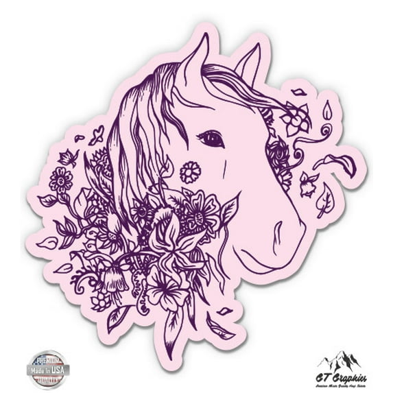 Horse Pretty - 8" Vinyl Sticker - For Car Laptop I-Pad - Waterproof Decal