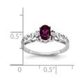 thumbnail image 2 of Solid 14k White Gold 6x4mm Oval Rhodolite Garnet January Red Gemstone Diamond Engagement Ring Size 5.5 (.034 cttw.), 2 of 3