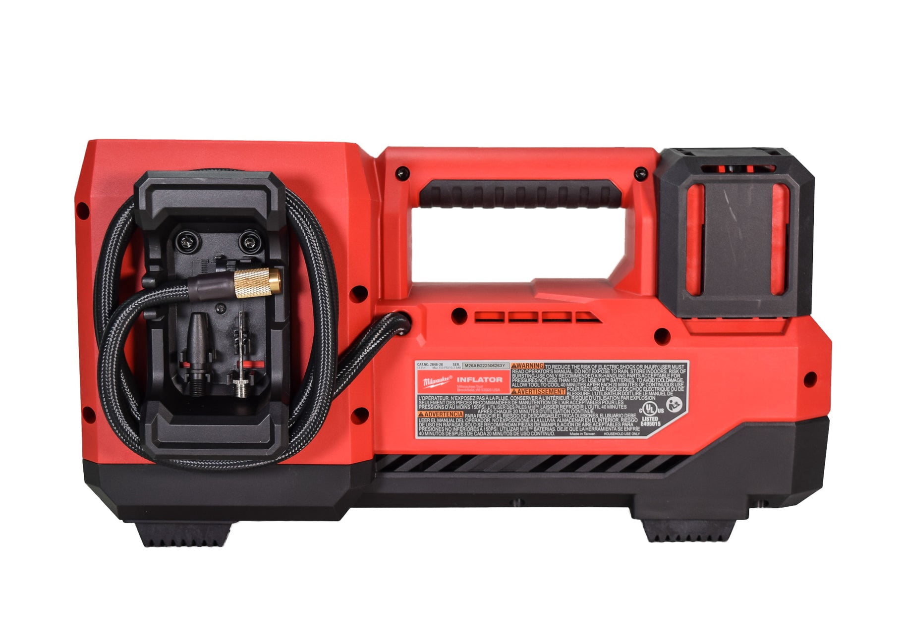 Milwaukee 2848-20 M18 18V Cordless Tire Inflator – Compact, Portable Air Compressor, 150 PSI, Tool Only