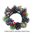 thumbnail image 3 of Christmas Decorations, Artificial Candle Holder Wreath with White Berries Pine Cones and Green Branches Holiday Table Centerpiece for Christmas Dinner Party Home Décor, 3 of 6