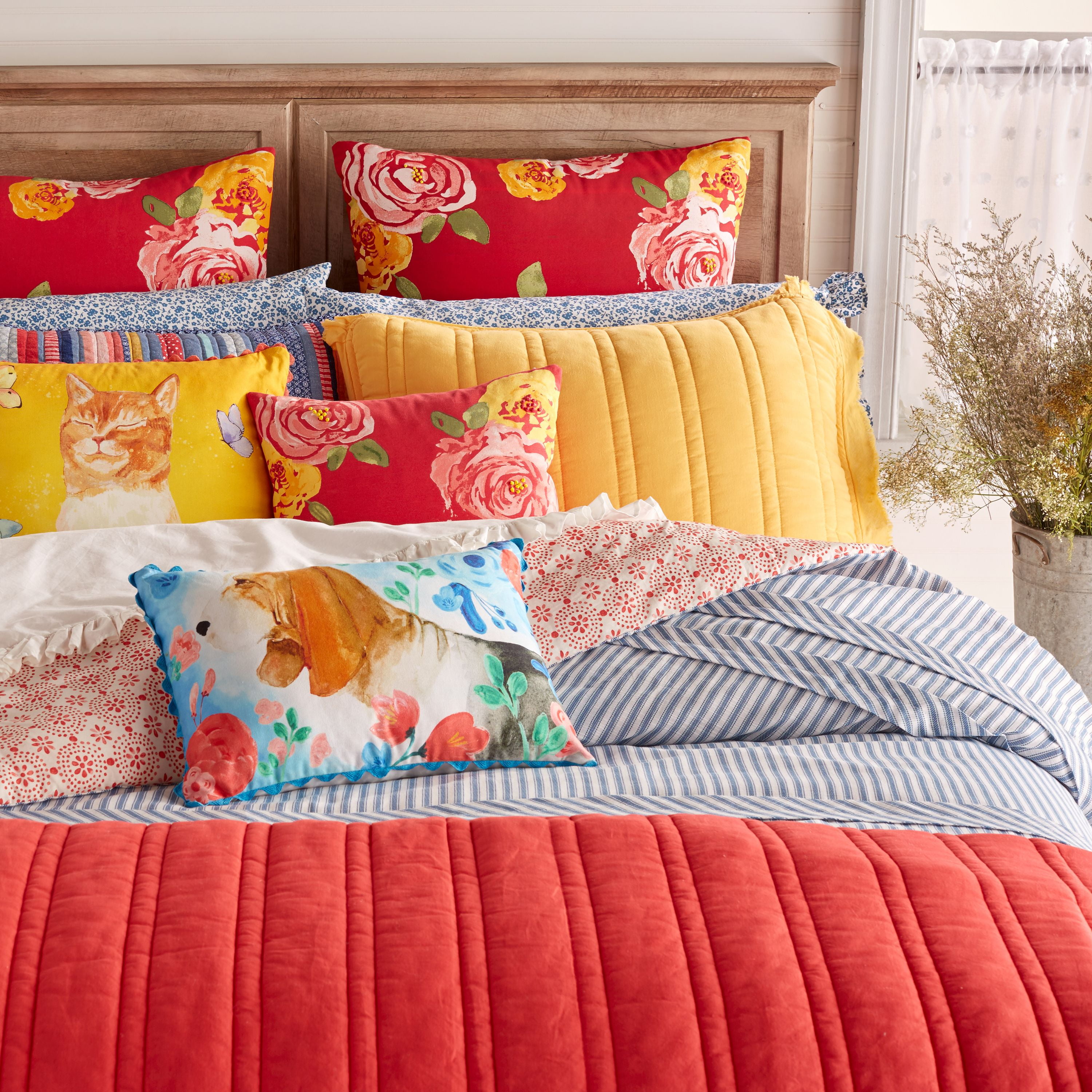 The Pioneer Woman Ticking Stripe Comforter Blue Walmart Com
