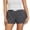 Black, variant on Argulvti Women's Polyester Loose Shorts Stripe High Elastic Waist Short Pants Summer Casual Shorts