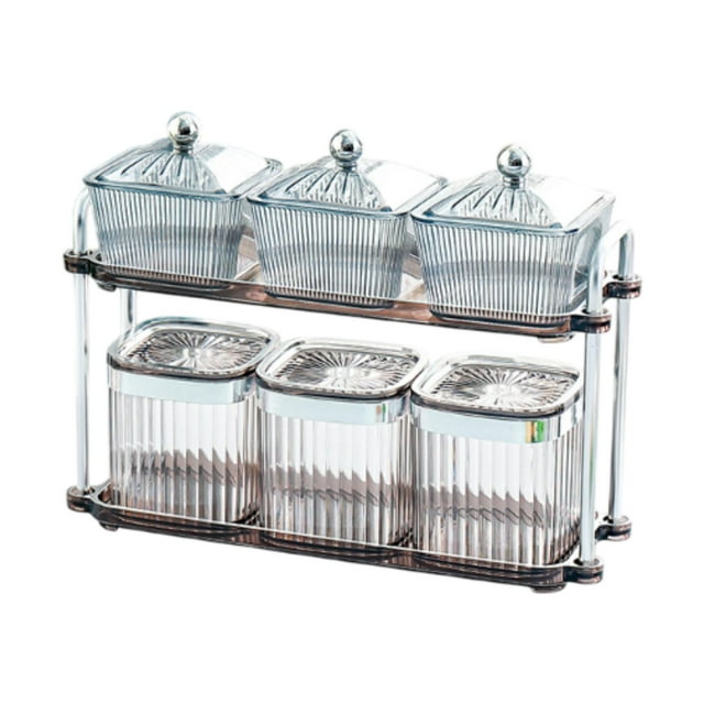 Contenedor secos, recipientes sellados para almacenar caramelos, bandeja dividida para refrigerios, bandeja para secos para el , Cuadrado Gris