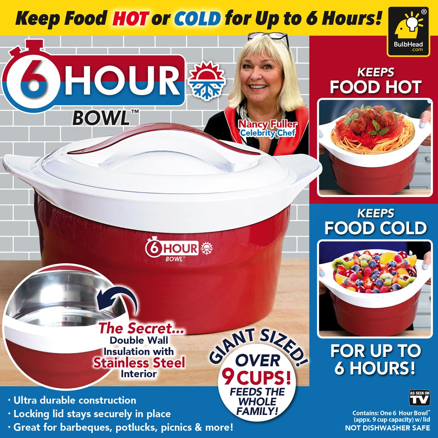 As Seen On TV, Kitchen, 6 Hour Bowl Keeps Food Hot Or Cold For 6 Hours