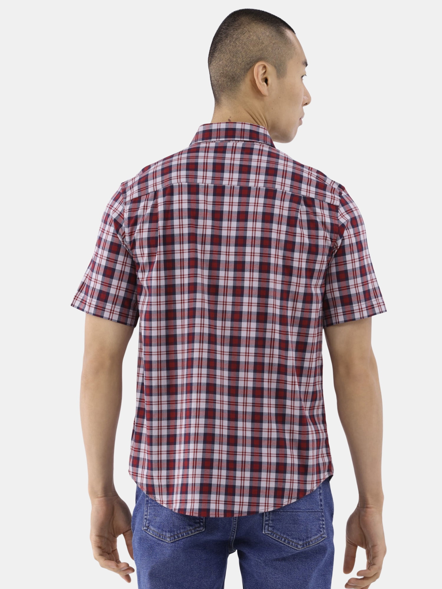 George Men's & Big Men's Short Sleeve Poplin Button-Up Shirt, Sizes S-3XL