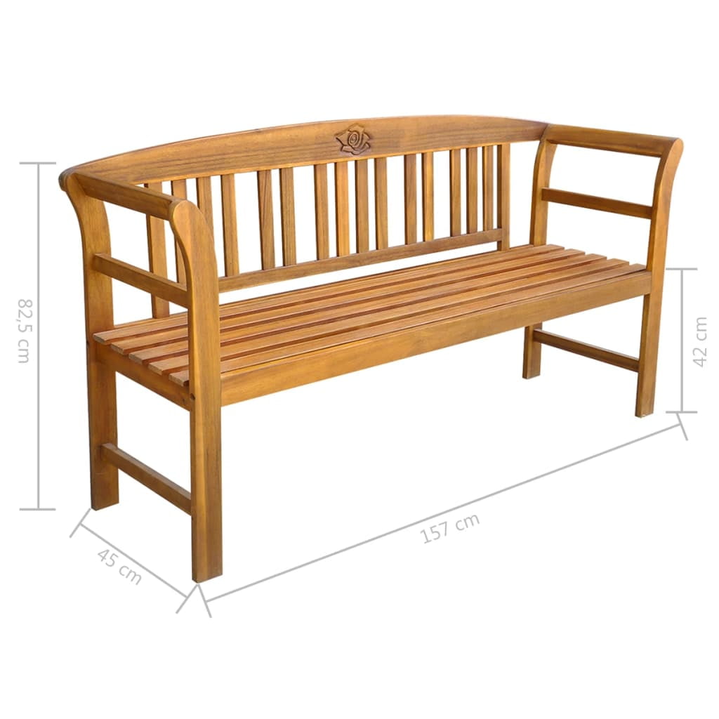 Kepooman 61" Outdoor Patio Wooden Bench for Backyard Balcony Deck, Brown Kepooman 61" Outdoor Patio Wooden Bench for Backyard Balcony Deck, Brown
