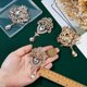 thumbnail image 3 of 4 broches de aleación con diamantes de imitación en 2 estilos: broche de flor con forma de lágrima y diamantes de imitación vintage para mujer. Kit para ramo de novia DIY., 3 of 6