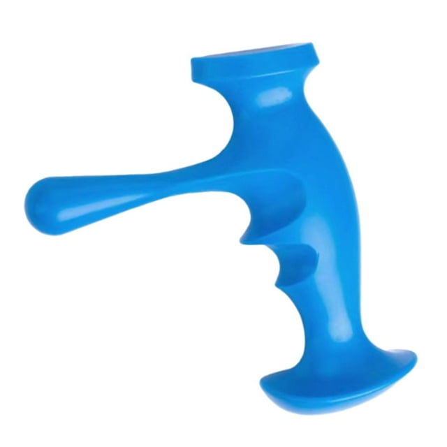 ra de punto manual Relájate para de cuerpo completo y cuello trasero azul