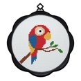 thumbnail image 1 of Kit de punto de cruz Zhivalor loro rojo 11 quilates 6 x 6 pulgadas, 1 of 1