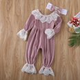 thumbnail image 3 of Bébé bébé Filles Manches Longues Dentelle Romper et Arc Bandeau Ensemble Mode Romper Tenues, 3 of 4