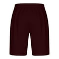 thumbnail image 5 of Lovskoo Athletic Shorts for Men Solid Color Lace Up Elastic Waist Pocket Exercise Fitness Home Half Shorts Pants Burgundy, 5 of 6