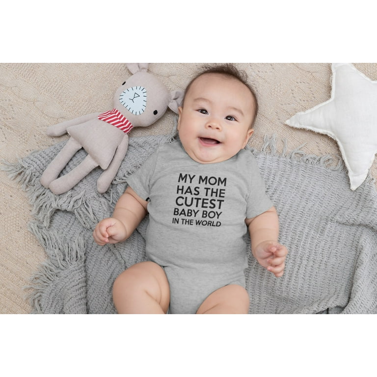 Old Glory My Mom has the Cutest Baby Boy Short Sleeve Graphic Baby