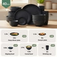 thumbnail image 2 of Homienly Plates and Bowls Sets, 40-Piece Modern Wheat Straw Dinnerware Sets for 8 Unbreakable Kitchen Dinner Set Microwave and Dishwasher Safe Dishes Set for Apartment, Party, Outdoor, RV (Black), 2 of 10