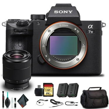 Sony Alpha a7 III Mirrorless Camera with 28-70mm Lens ILCE7M3K/B with Soft Bag, Additional Battery, 64GB Memory Card, Card Reader , Plus Essential Accessories