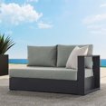 thumbnail image 2 of Modular Lounge Loveseat Sofa, Grey Gray, Aluminum Metal, Outdoor Patio Balcony Cafe Bistro Garden Hospitality Restaurant, Modern Contemporary HB36552, 2 of 9