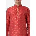 thumbnail image 5 of Royal Kurta Elegant Maroon Jacquard Silk Printed Long Kurta and Black Salwar for Men, 5 of 7