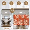 thumbnail image 5 of Coral Orange Window Privacy Film, Coastal White Ocean Marine Nautical Beach Static Cling UV Sun Blocking Heat Control Window Tint, Non-Adhesive One Way Windows Privacy Cover 35.4''x78.7'', 5 of 7