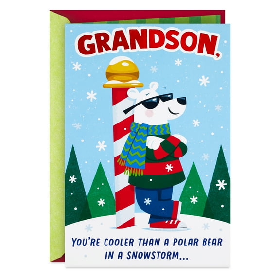Hallmark Christmas Greeting Card for Grandson (You're Cooler than a Polar Bear)