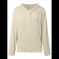 thumbnail image 2 of Sudadera con Capucha para Mujer, Informal, Holgada, de Larga, con Cuello en V y Botones, para Otoño. Albaricoque XL, 2 of 5