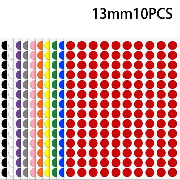 CCOCC 1400 Pcs Dot Stickers Round Colored Dot Stickers Removable Adhesive Label Stickers for Family Office and Study 0.5"
