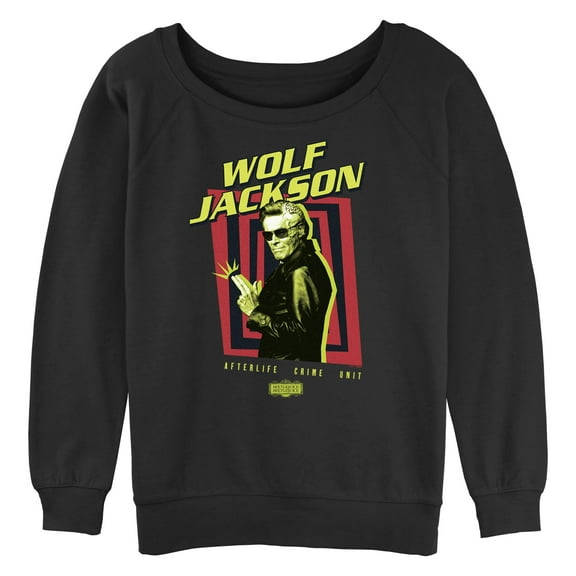 Junior's Beetlejuice Beetlejuice Wolf Jackson Pose Sweatshirt