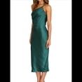 thumbnail image 2 of Vestido de Mujer con Tirantes, Cintura Media, Color Liso, Espalda Baja, Lazo, Elegante, con Hombros Descubiertos y Medio. Verde M, 2 of 10