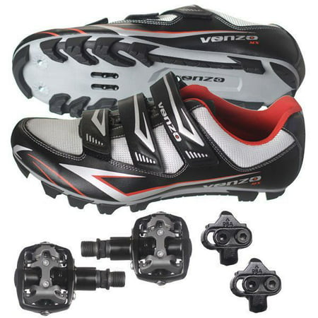 Venzo Mountain Bike Bicycle Cycling Shimano SPD Shoes + Pedals & (Best Cleats For Linebackers)