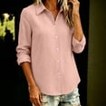 thumbnail image 3 of MLCDZ Button Down Shirts for Women Cotton Shirts Long Sleeve Dress Shirts Collared Blouses Office Business Work Casual Lightweight Solid Tunic Tops, 3 of 6