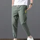 thumbnail image 4 of Pantalones de hombre recortados de seda fina de hielo, pantalones casuales para hombre, ropa de tendencia fresca de verano, ropa original de alta calidad, holgada, 4 of 5