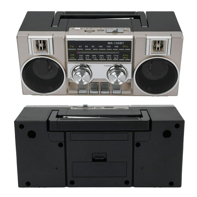 Radio AM FM Portable avec, Double Haut-Parleurs 5W Batterie Intégrée, pour Usage Intérieur Extérieur d'Urgence