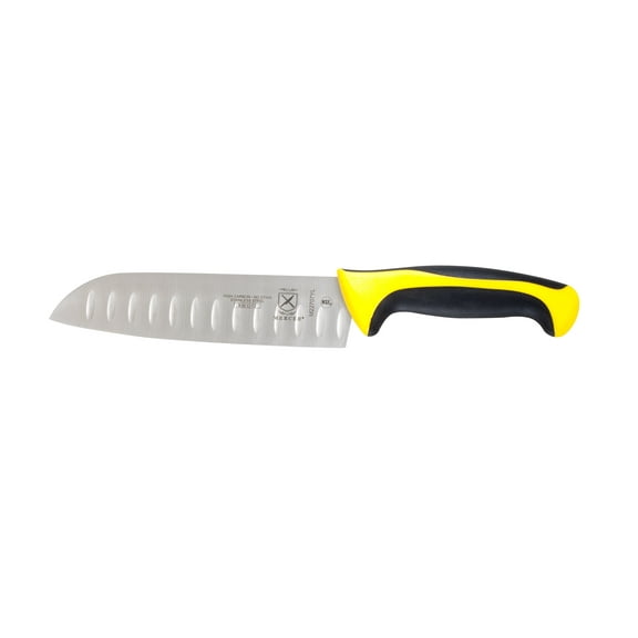 Mercer Cutlery Santoku Knife,7 in Blade,Yellow Handle M22707YL