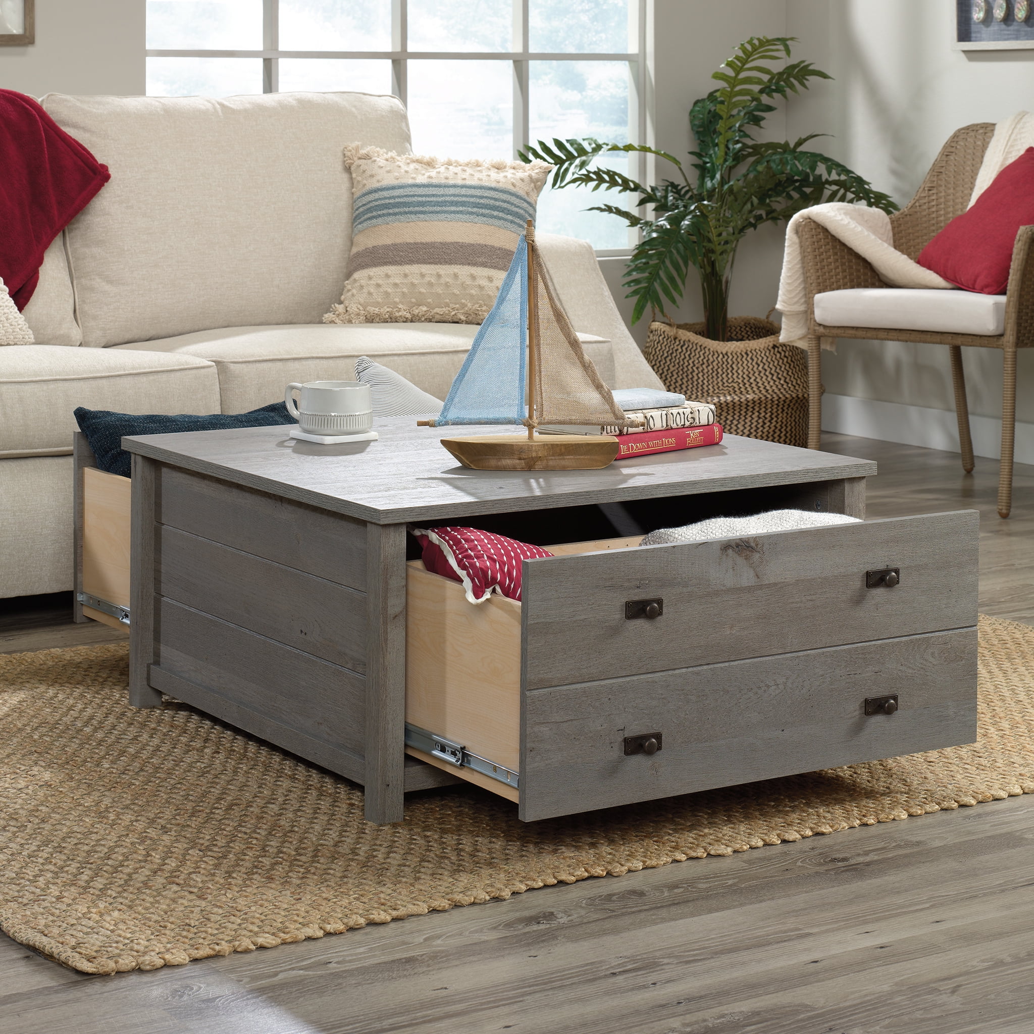 Sauder Cottage Road Storage Coffee Table, Mystic Oak Finish - Walmart.com