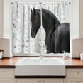 thumbnail image 2 of Ambesonne Animal Kitchen Curtains, Snowy Winter Scenery, 55"x45", White, 2 of 3